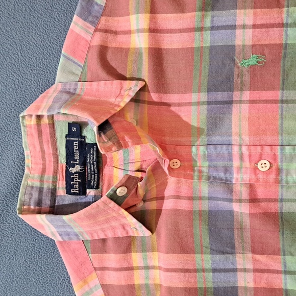 Men's Ralph Lauren Madras Plaid Short Sleeve Shirt, Size Small - Picture 4 of 4